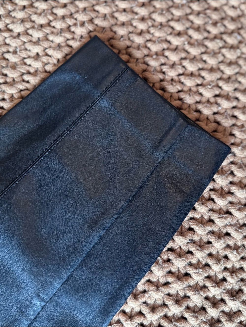 Ann Taylor Petite Faux Leather Pants 4P Black Straight Leg High Rise Career Chic - Picture 12 of 12
